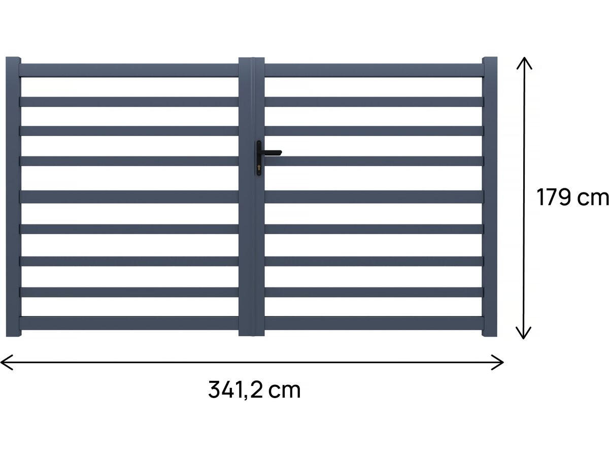 Thumbnail - Habitat Garten Tor, Grau, Metall, 40x180x340 cm, Gartenzubehör, Gartendeko