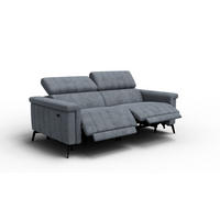 RELAXSOFA NORDEL 3-Sitzer, dunkelgrau - Dunkelgrau/Schwarz, Holz/Textil (194/80/105cm) - Courtois Laville