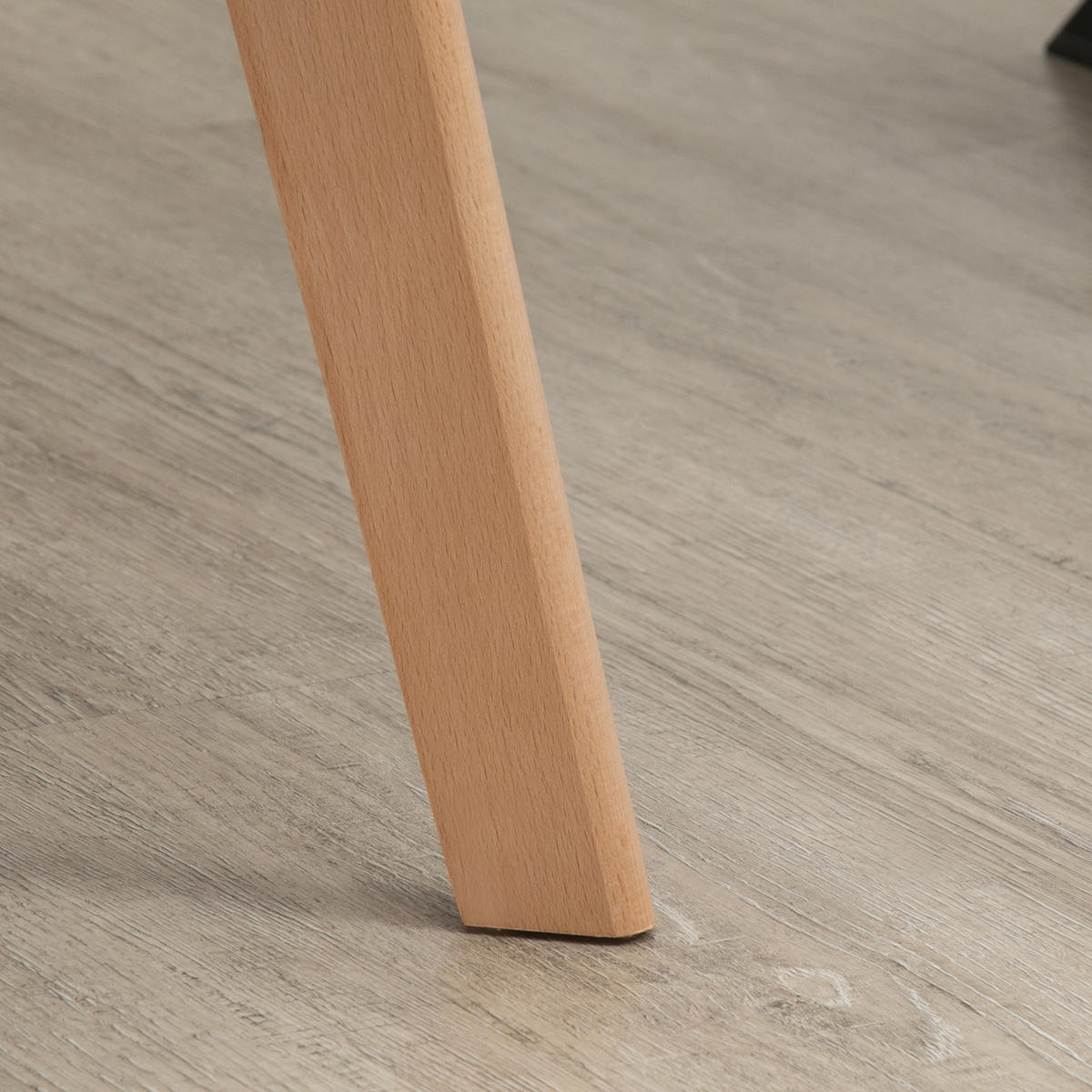 ESSZIMMERSTÜHLE 2er Set, Küchenstuhl mit Armlehne, Rückenlehne, Samtoptik, Grau - Naturfarben/Grau, Holz/Kunststoff (57/80/54cm) - HOMCOM