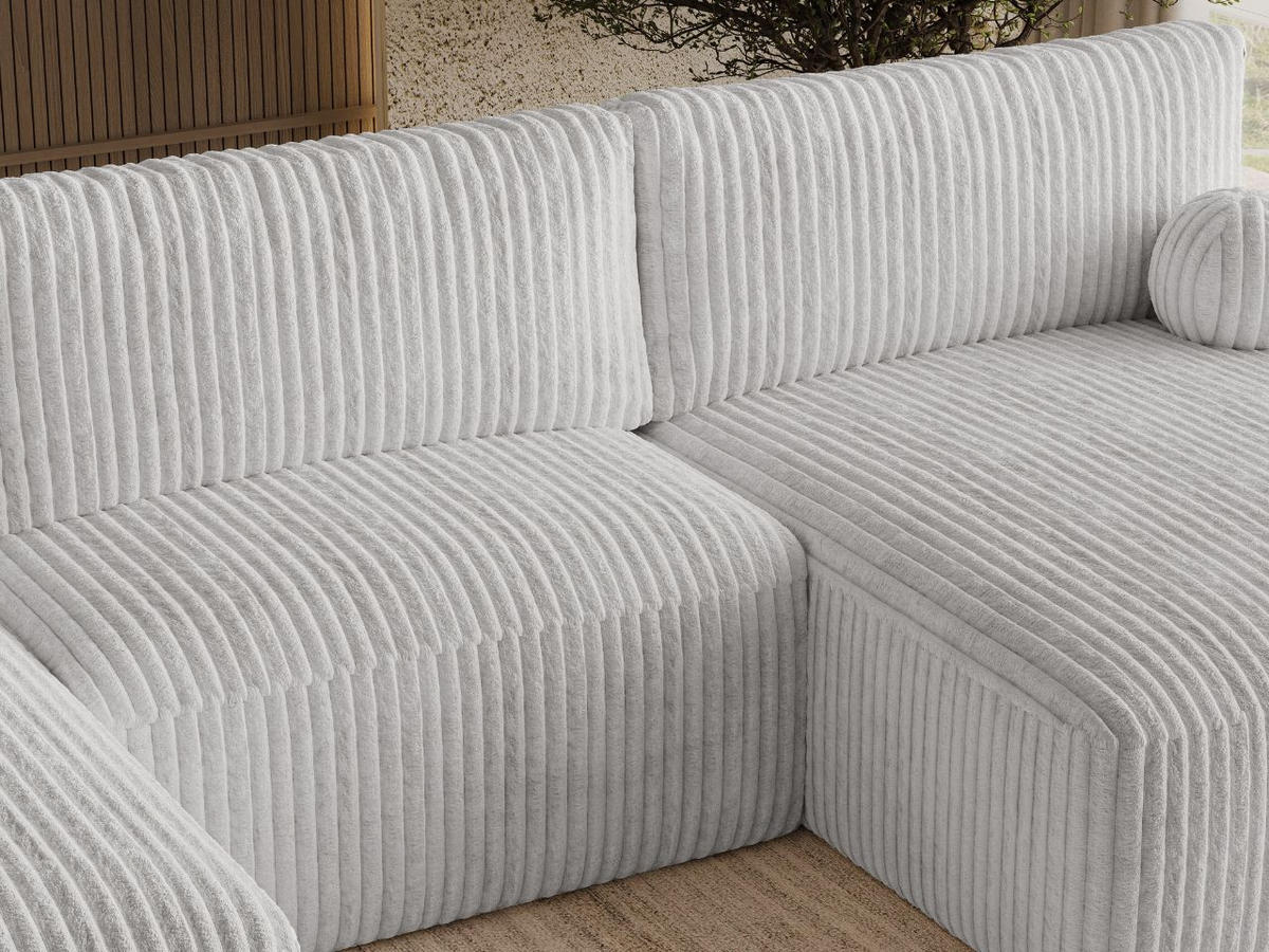 ECKSOFA U Aurora Grau - Grau, Holz/Textil (369/145cm) - Graingold