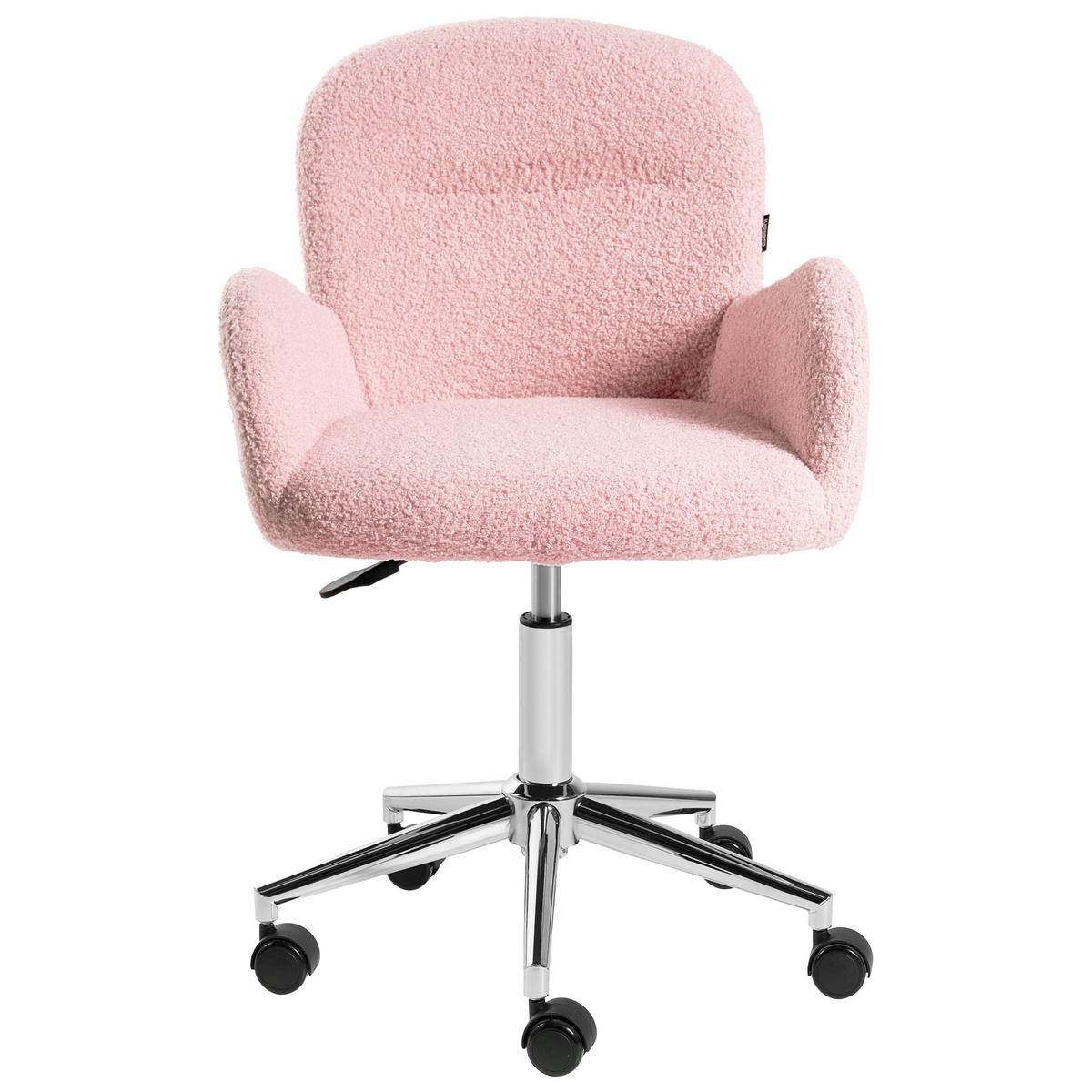 SCHREIBTISCHSTUHL Bouclé Pastellrosa Priddy - Pink, Textil (60/79/60cm) - Beliani