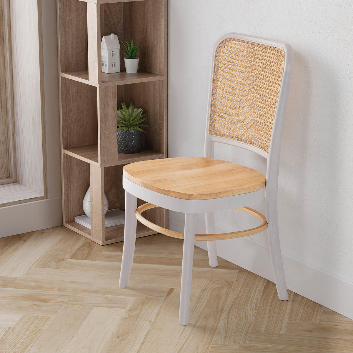STUHL-SET 2 Vesta weiße/eichen, Massivholz - Honigeiche, Holz (45/88/51cm) - VS Venta-stock