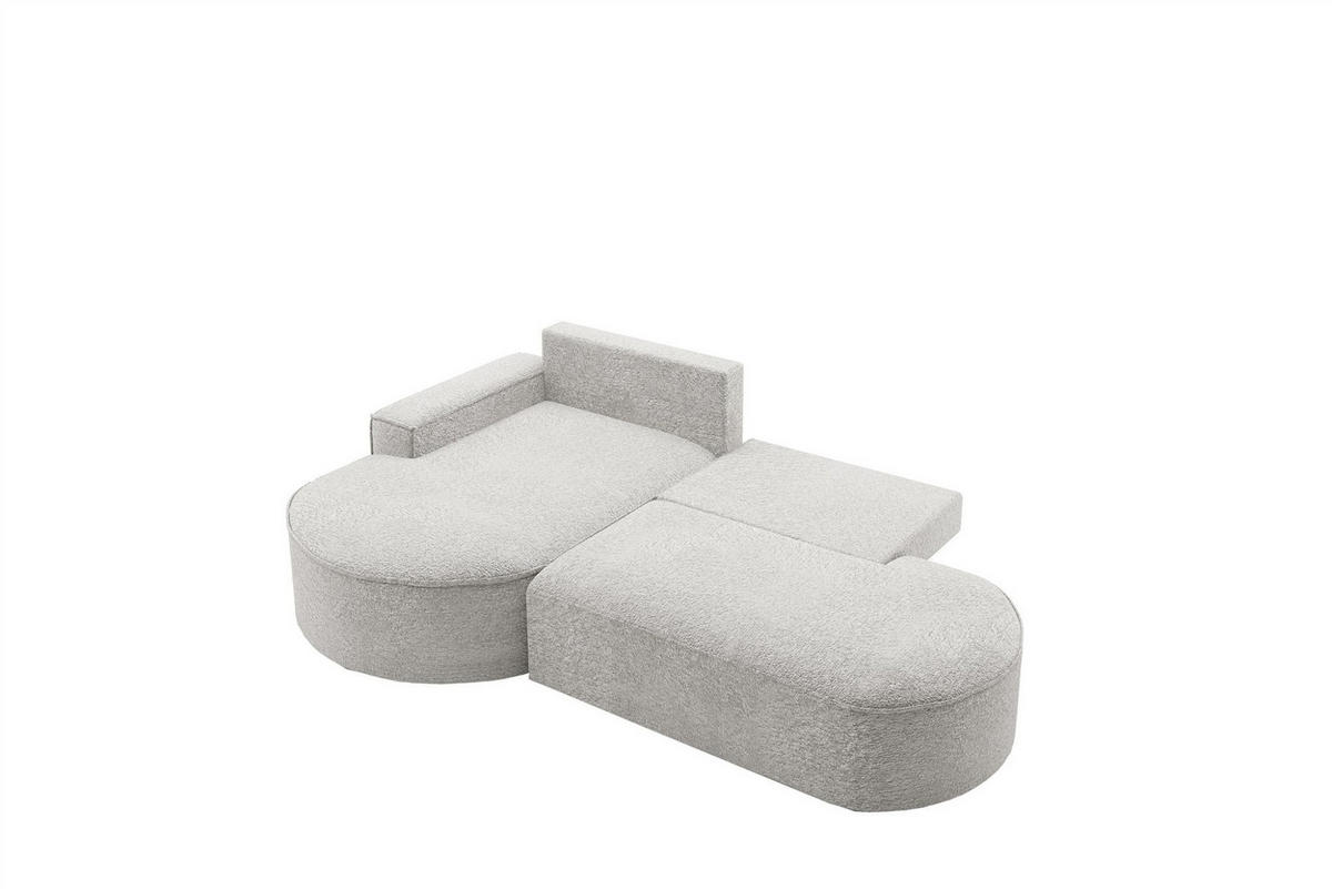 ECKSOFA Girona Mit Schlaffunktion - Hellgrau, Holzwerkstoff/Textil (278/179cm) - Fun Möbel