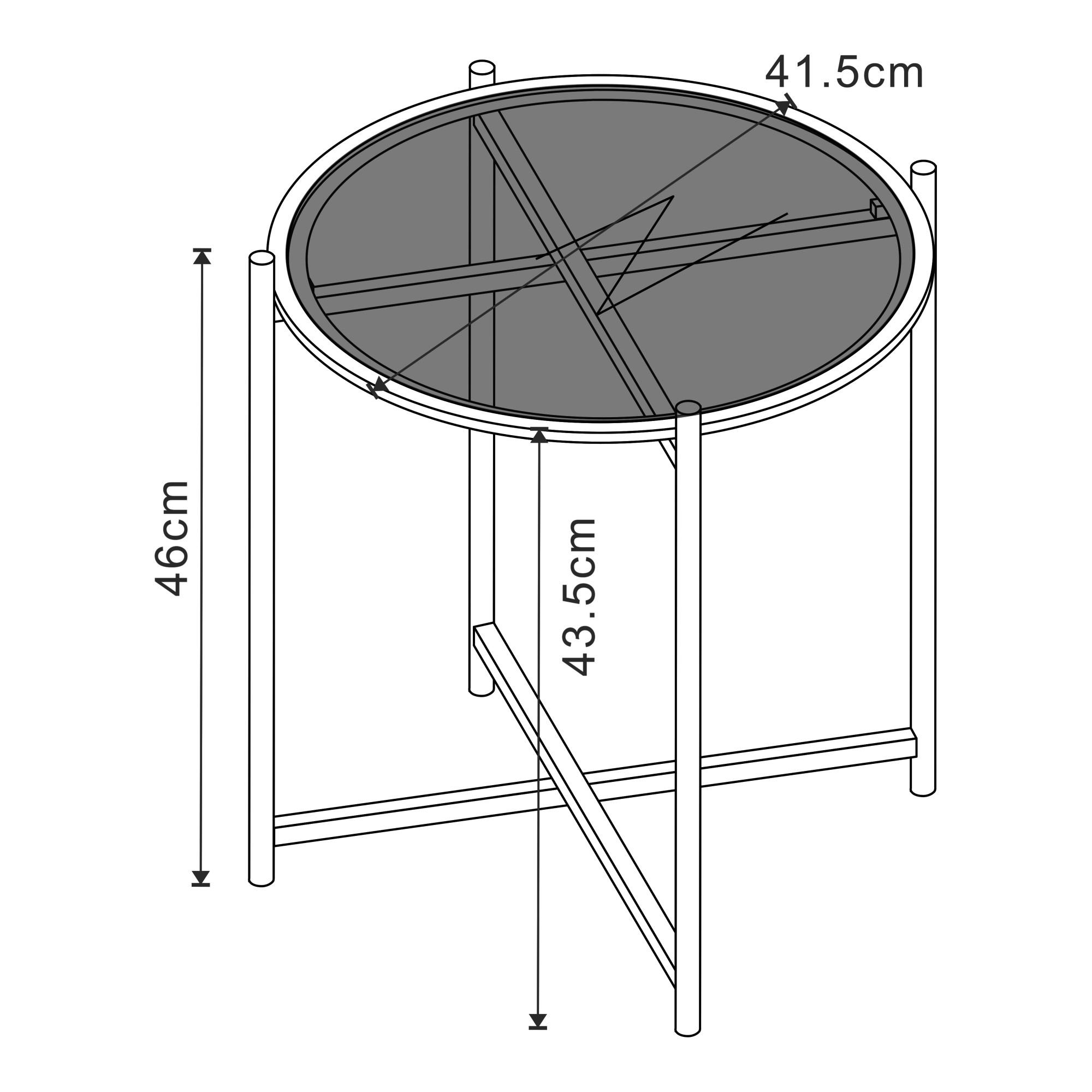 BEISTELLTISCH Lier - Schwarz, Glas/Metall (41.5/41.5/46cm) - [en.casa]