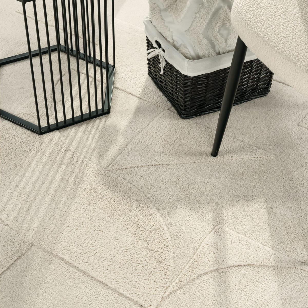 HOCHFLORTEPPICH Creme 120 x 160 cm - Creme, Kunststoff (120/160cm) - TT Home