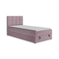 BOXBETT PETER 120/200 in Velours Rosa - Rosa, Holz/Holzwerkstoff (120/200cm) - Deine Möbel 24