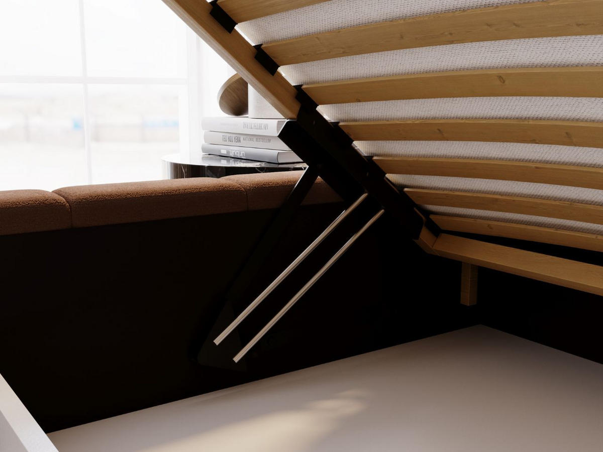 POLSTERBETT Mellow 140x200 Braun - Braun, Textil (140/200cm) - Graingold