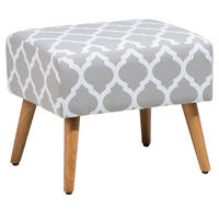 HOCKER Manteo 39/50/42 cm - Grau, Naturmaterialien/Textil (50/42/39cm) - Beliani