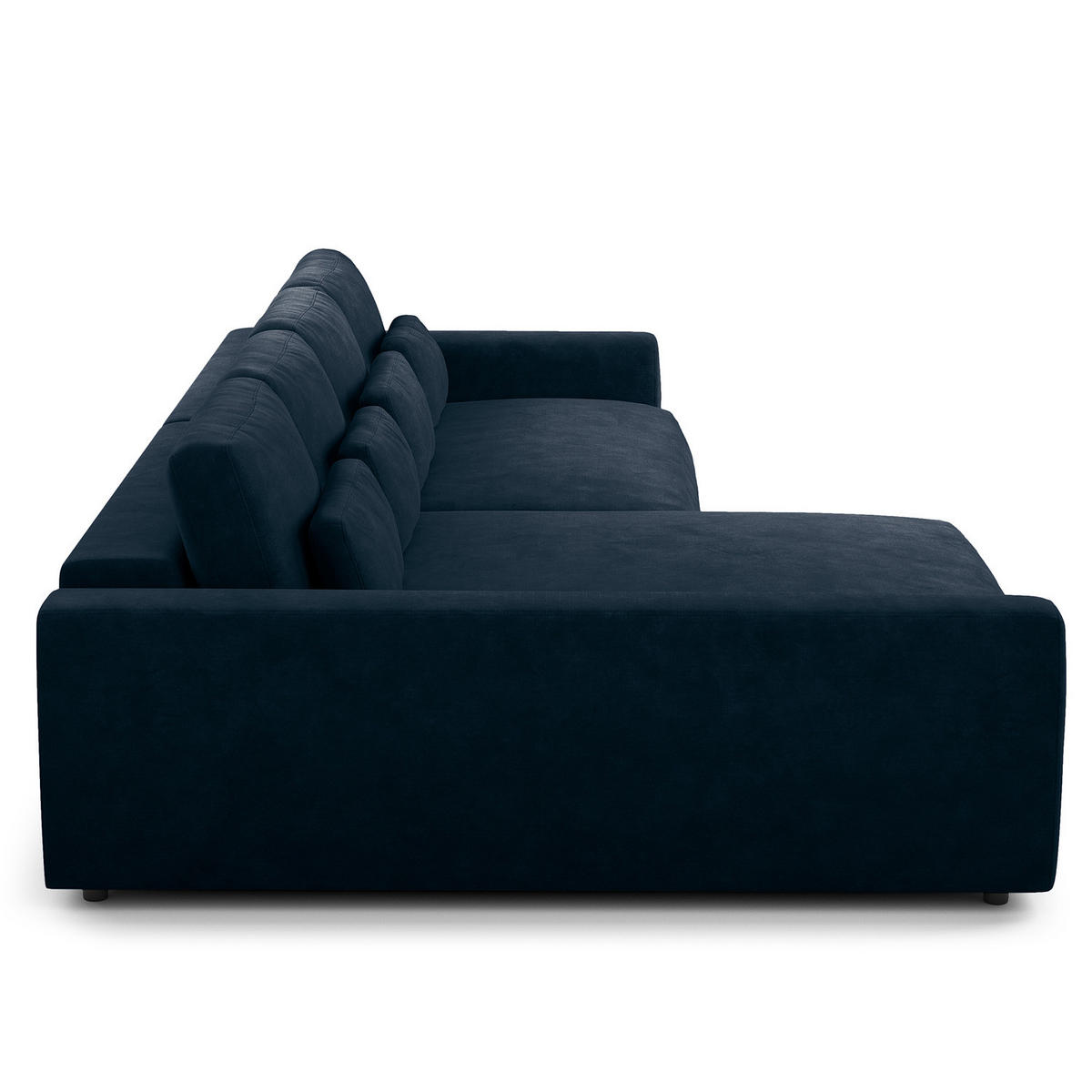 ECKSOFA mit XXL-Longchair - Blau/Schwarz, Kunststoff/Textil (323/182cm) - home24