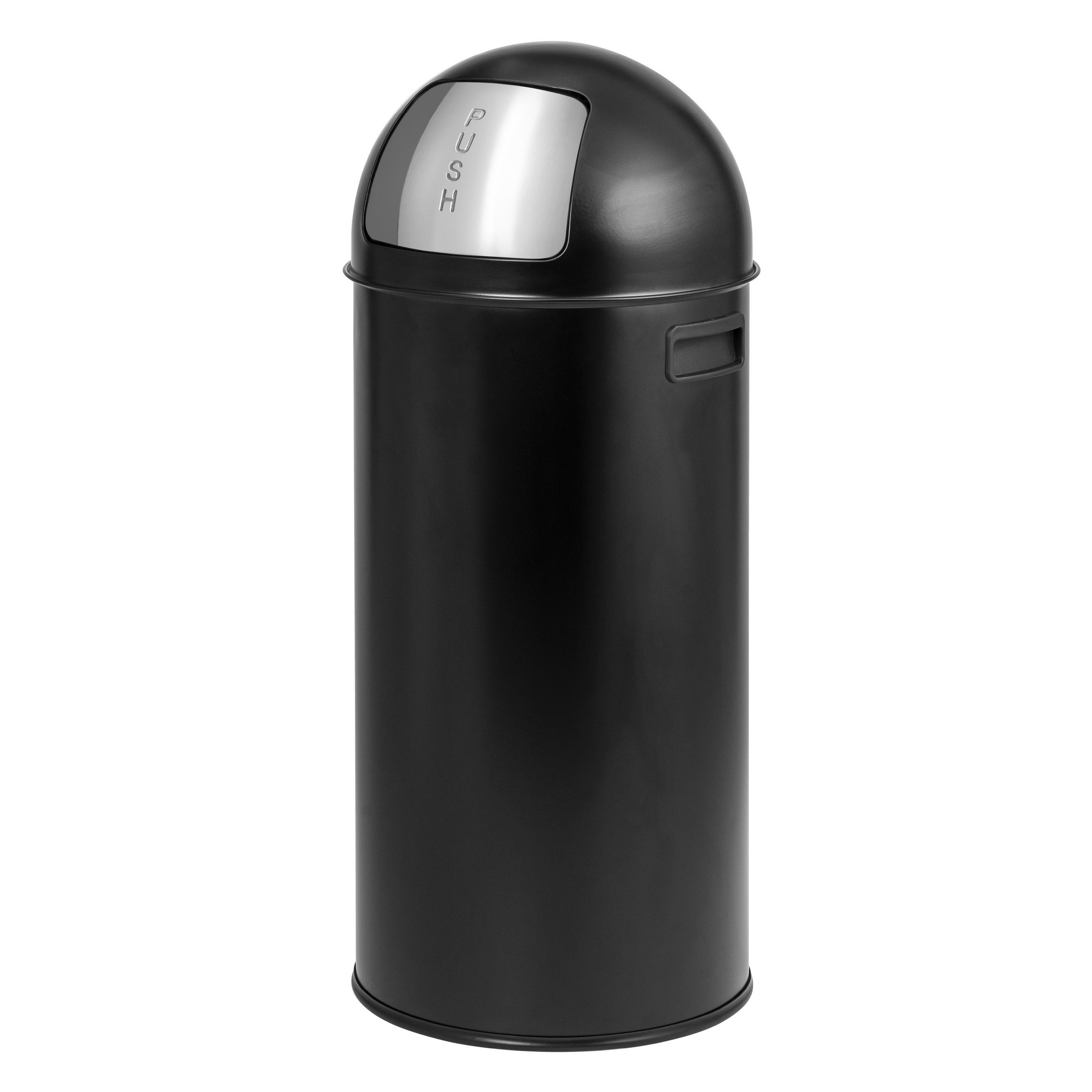 ELUNO Mülleimer 60 Liter aus Stahl - Schwarz, Metall (26.5/60.5/26.5cm) - eluno