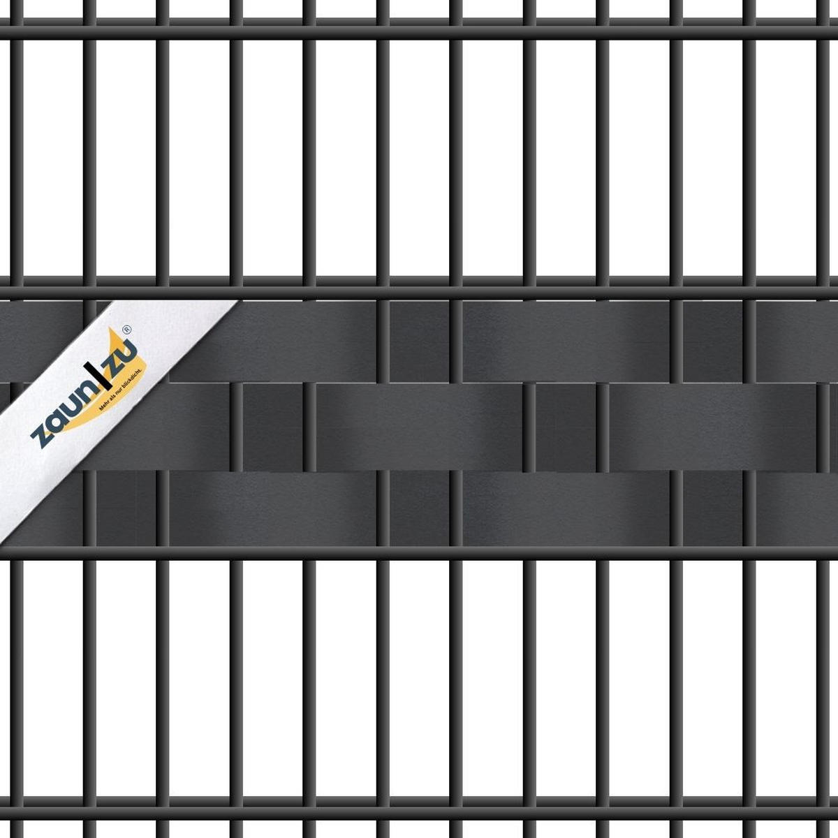 SICHTSCHUTZSTREIFEN Premium Akzentstreifen Set Drittel Steingrau 2,55m - Graubraun, Kunststoff (255/6.3cm) - ZAUN|ZU
