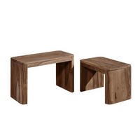 BEISTELLTISCH Sheesham 59x30x41 rot-braun gebeizt TORONTO #144 - Dunkelbraun, Holz (30/59/41cm) - Massivmoebel24