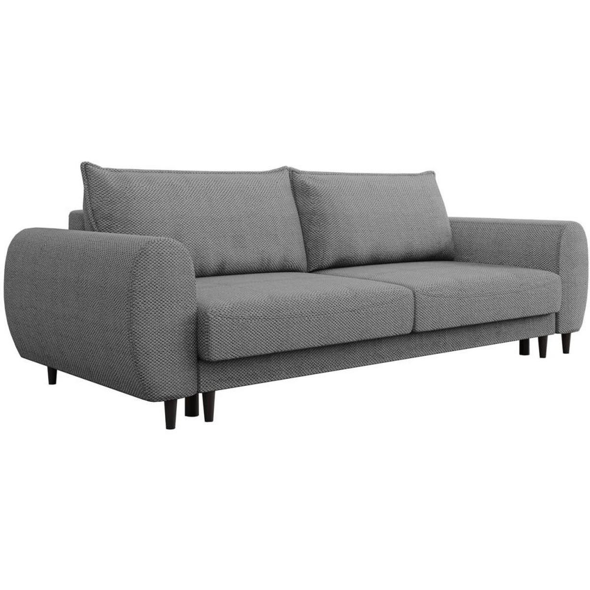 3-SITZER SCHLAFSOFA Cortez grau - Schwarz/Grau, Textil (251/76/95cm) - Beautysofa