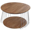 MIZA za kavč okrogla Rjava, srebrna - srebrne barve/rjava, les (70/70/44cm) - MCW