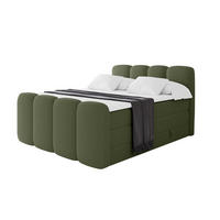 BOXSPRINGBETT mit Matratze H3/H4 - NINA-Z KING - 160x200 cm Grün - Dunkelgrün, Holzwerkstoff (160/200cm) - ALTDECOR