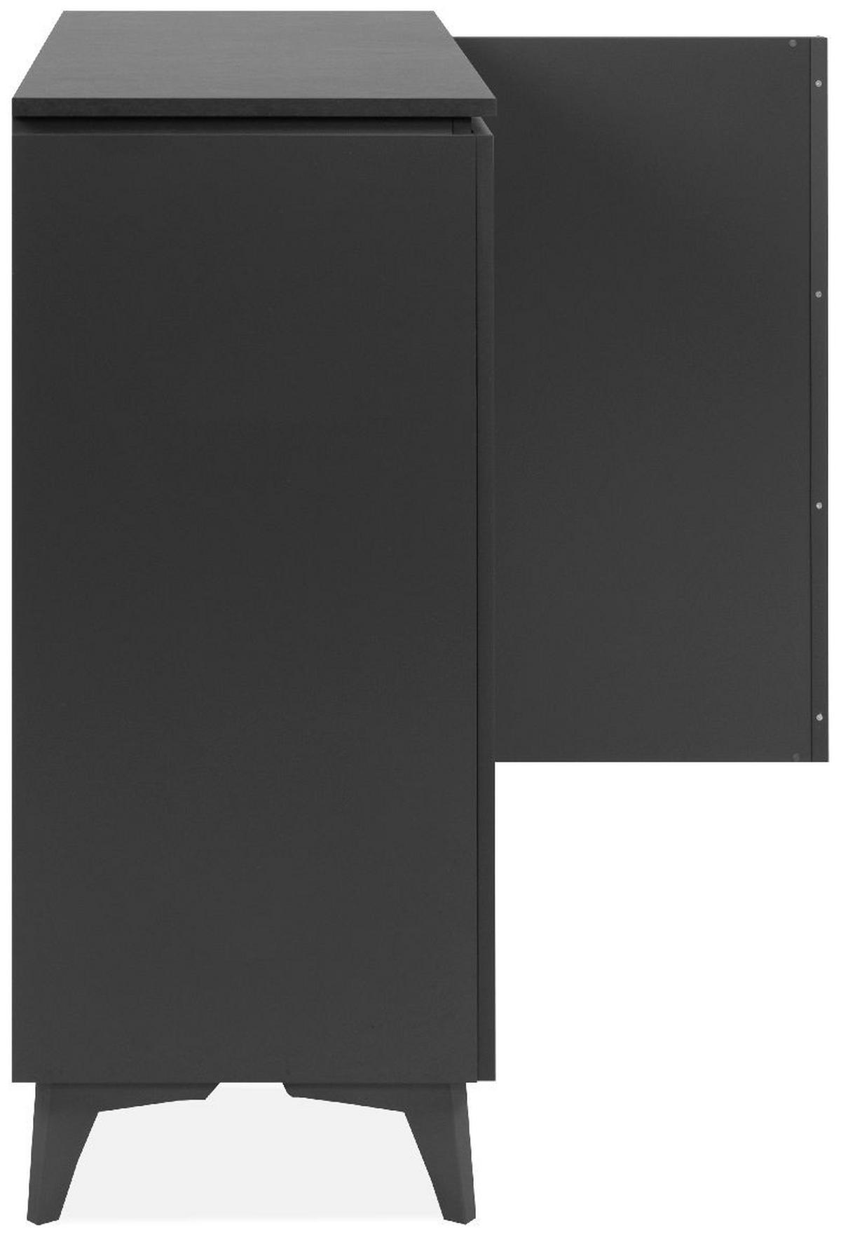 SIDEBOARD 2 Türen L88 cm - BERTRIX - Schwarz, Holzwerkstoff (88/92/40cm) - Finori GmbH