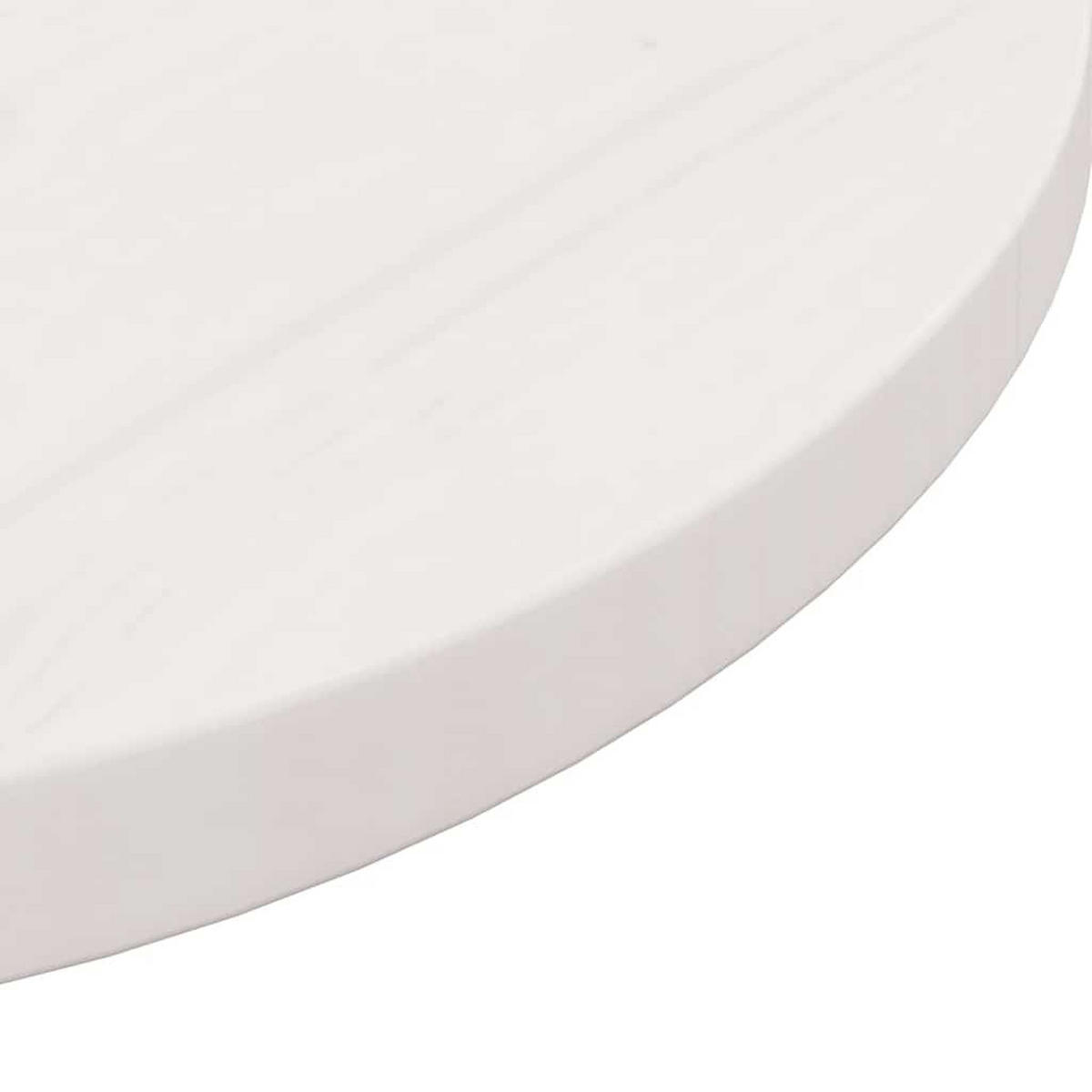TISCHPLATTE Rund Weiss Ø60/3 Cm Massivholz Kiefer - Weiß, Holz (60/60/3cm) - vidaXL