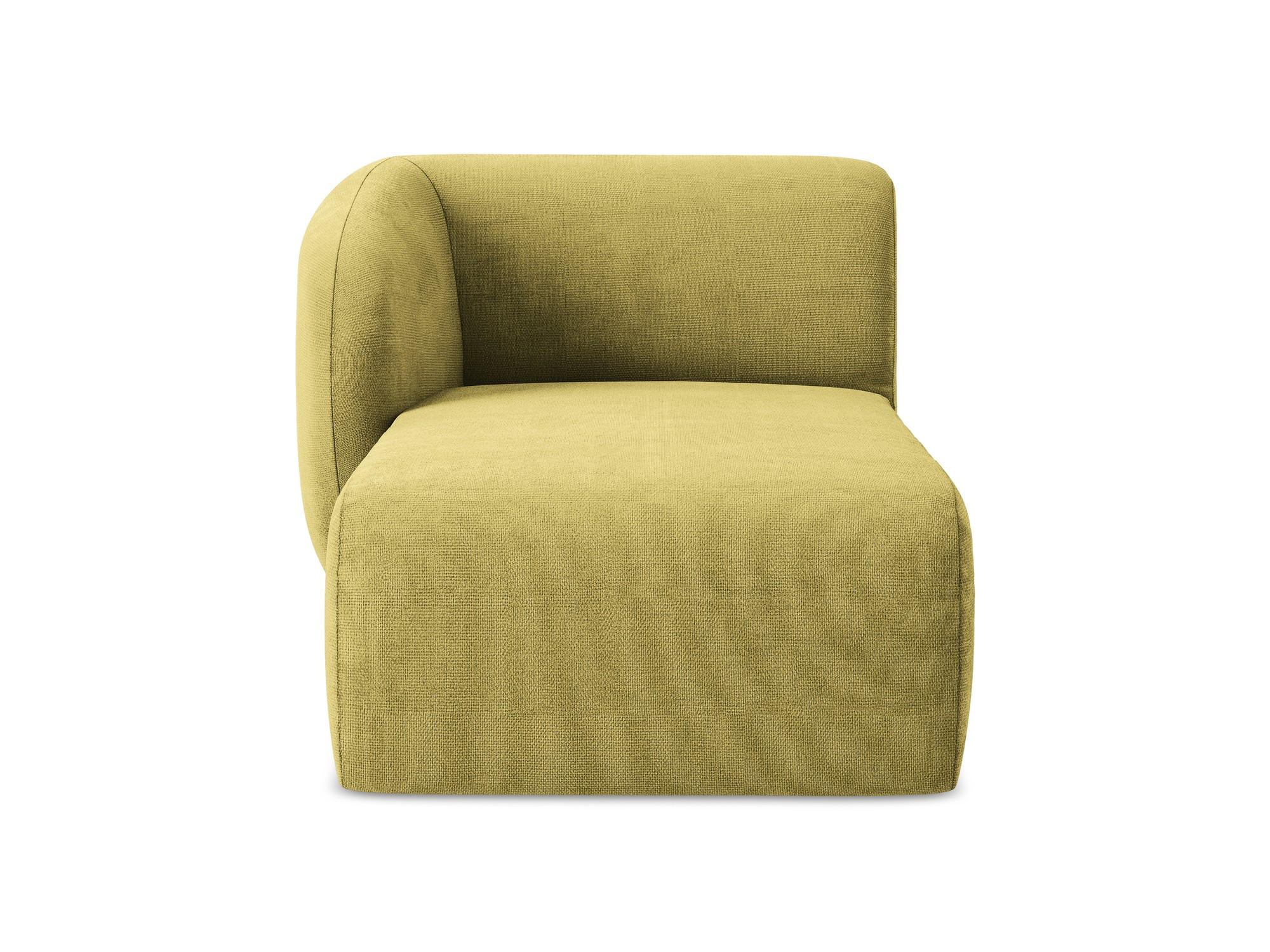 SOFAELEMENT Links Chenille Stoff Grün - Limette/Schwarz, Holzwerkstoff/Kunststoff (91/75/166cm) - Makamii