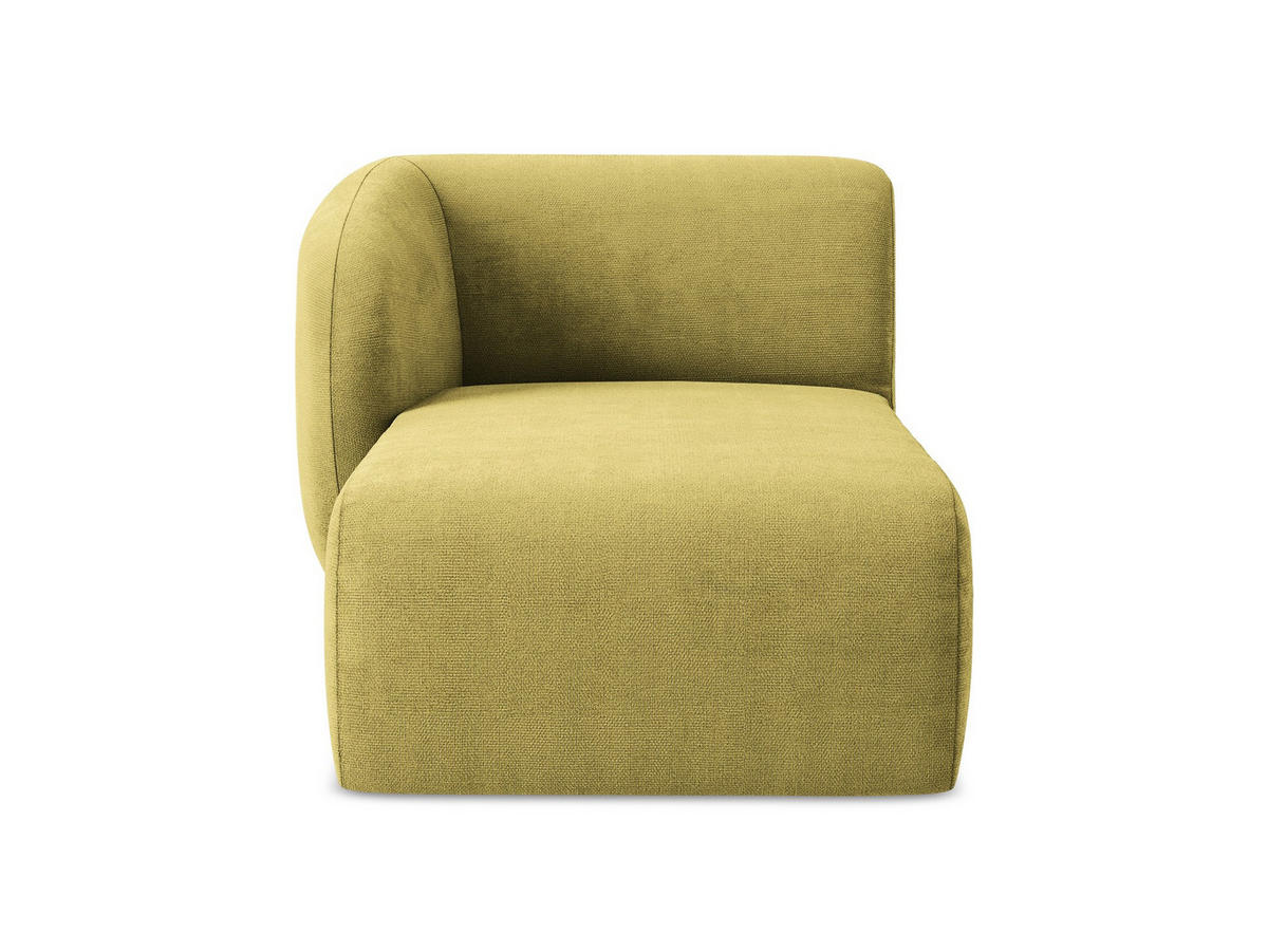 SOFAELEMENT Links Chenille Stoff Grün - Limette/Schwarz, Holzwerkstoff/Kunststoff (91/75/166cm) - Makamii