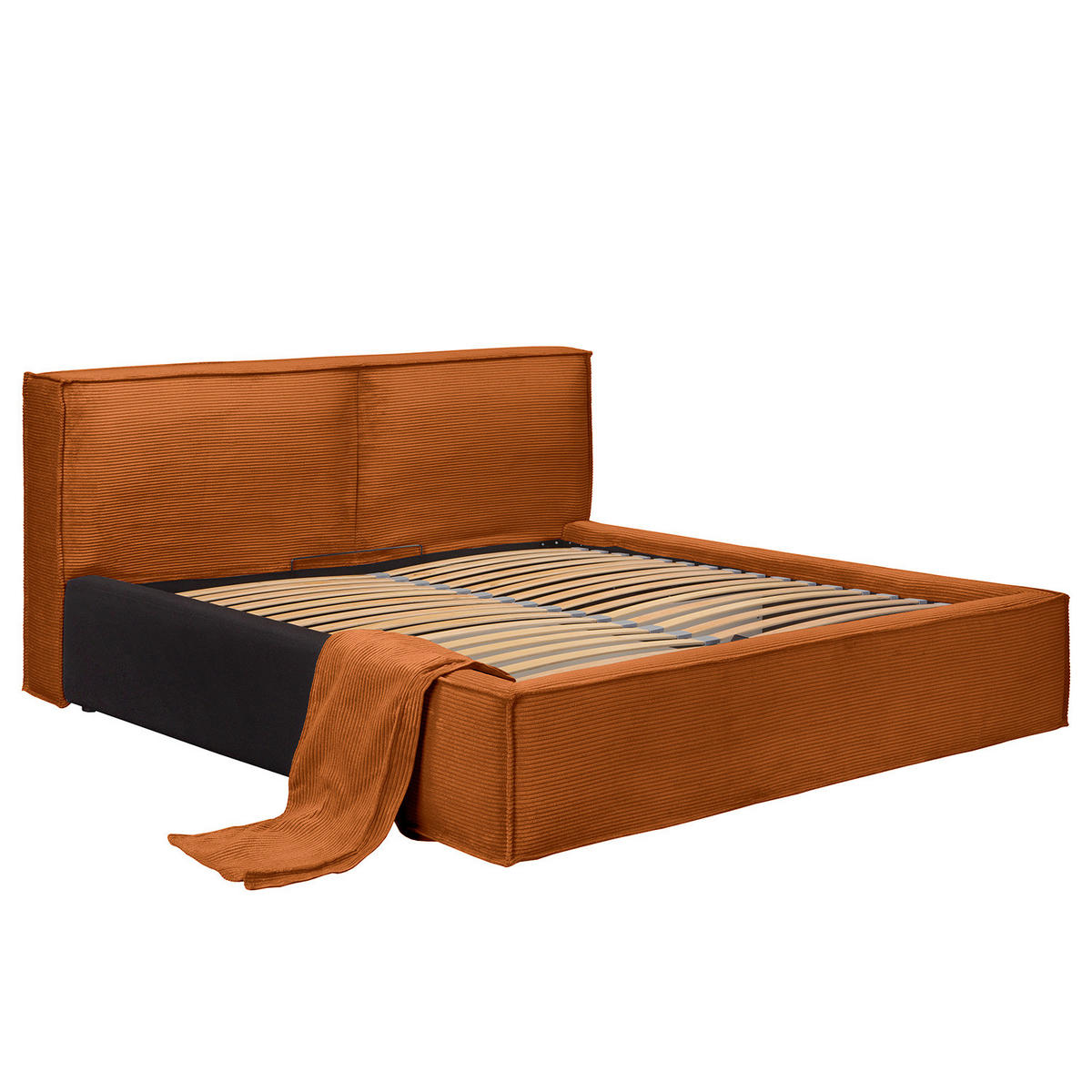 POLSTERBETT - Orange, Textil (200/200cm) - home24