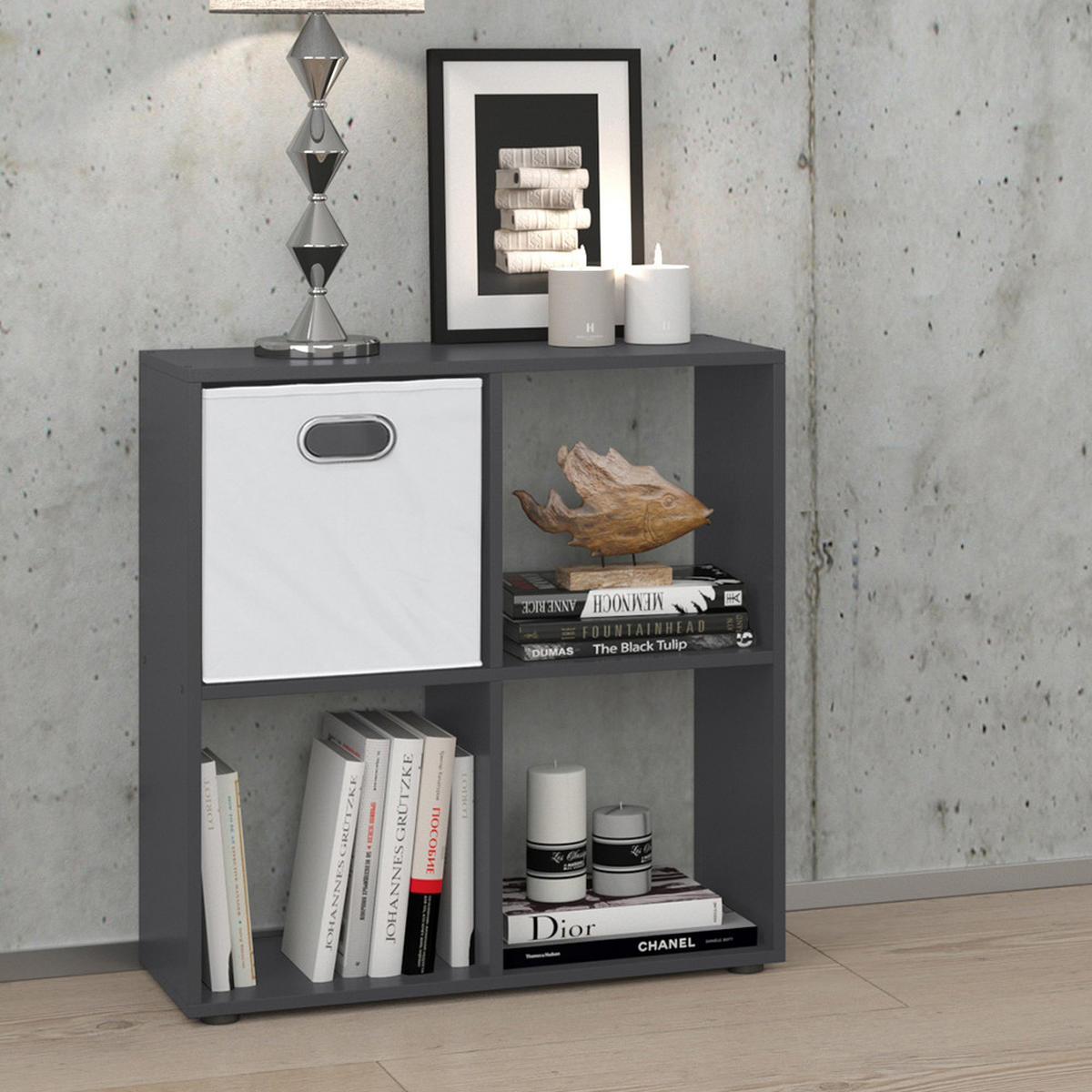 RAUMTEILER Tetra Grau 72.6 x 72 cm - Grau, Holzwerkstoff (72.6/72/29cm) - Vicco