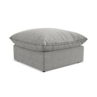 POUF Bouclé Stoff Grau - Hellgrau/Schwarz, Holzwerkstoff/Kunststoff (75/45/75cm) - LaMiaSofa