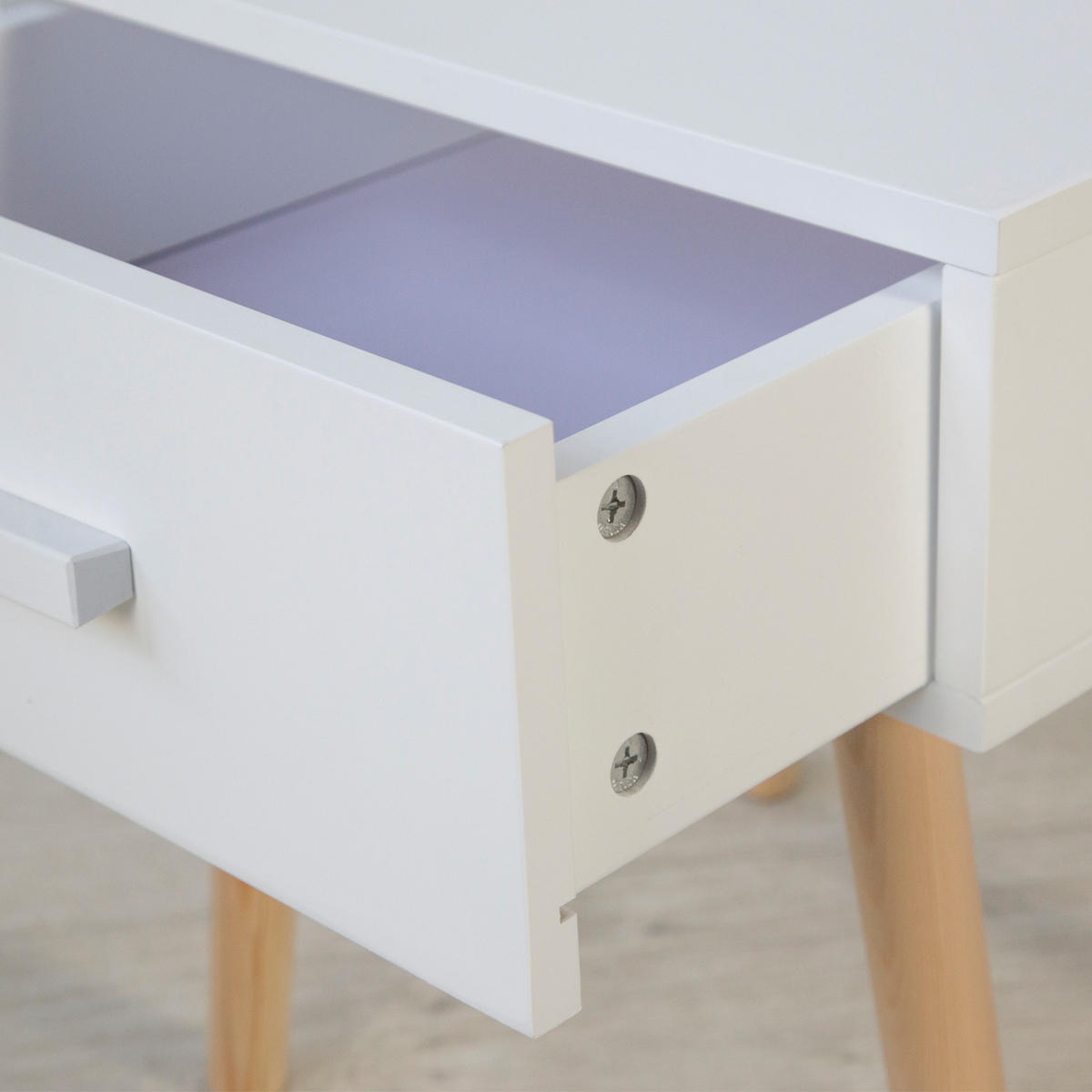 NACHTTISCH weiß - Weiß, Holz (40/46/40cm) - Homestyle4u