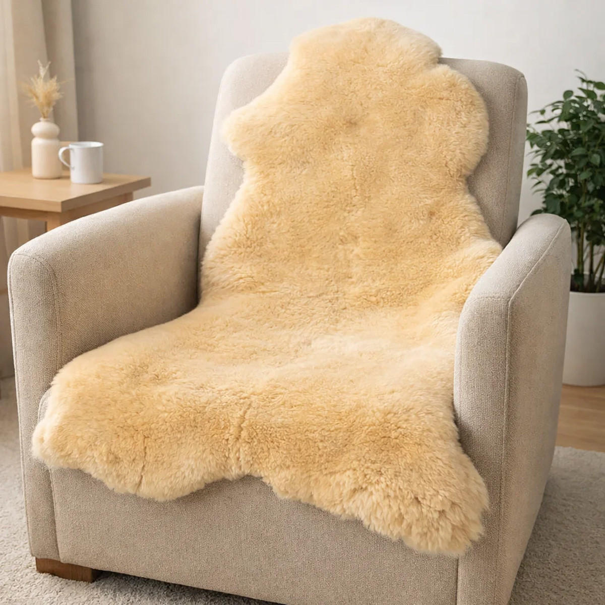 LAMMFELL medizinisch Relugan Baby Schaffell Öko ca. 75 cm - Gelb, Fell (45/75cm) - Provellus