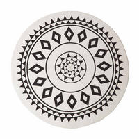 TEPPICH Lia geflochten mit Mandala-Muster rund 150 cm - Schwarz, Textil (150/150cm) - Homescapes