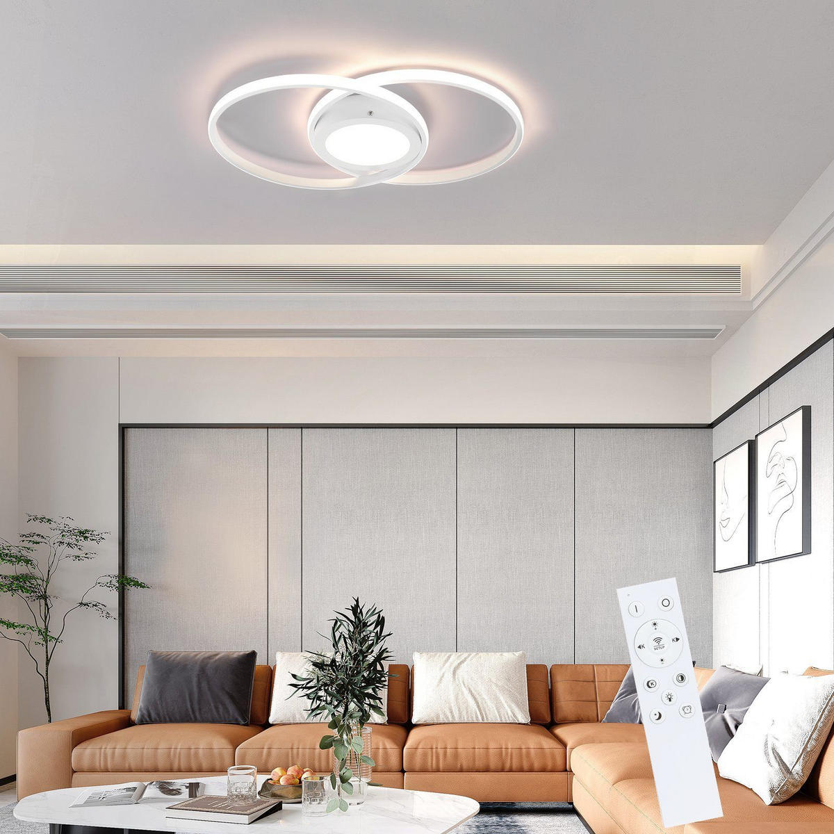 LED-DECKENLEUCHTE Einäugig 47.4/33.2/4 cm - Weiß, Metall (33.2/47.4/4cm) - Nettlife