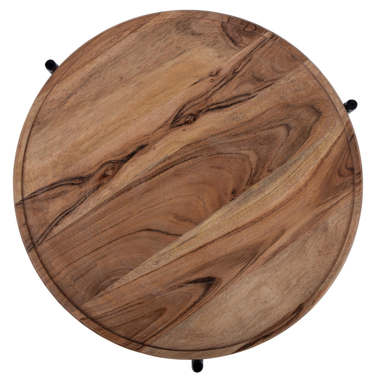 BEISTELLTISCH 2er Set Ø40x55 cm/Ø35x50 cm Natur-Schwarz aus Mangoholz - Naturfarben, Holz (55/40/55cm) - WOMO-DESIGN
