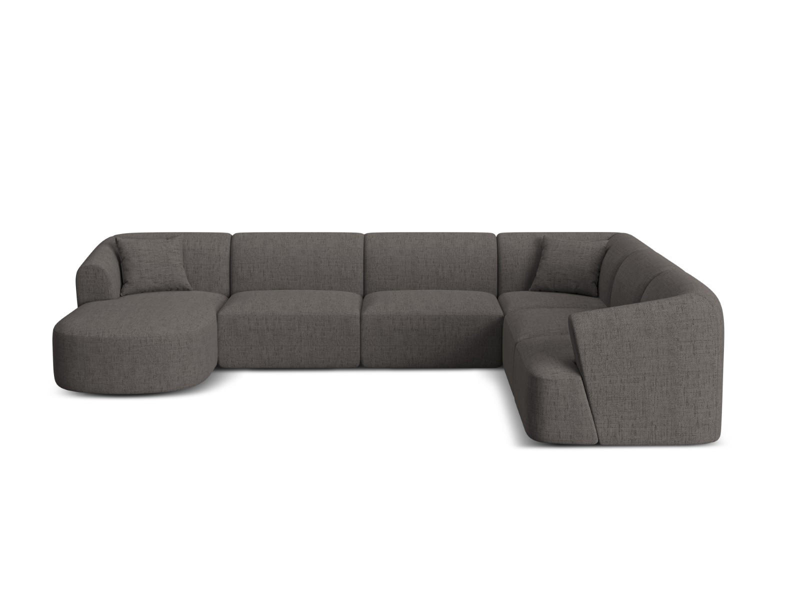 Cosmopolitan Design Modulares-Panoramasofa Grau 255x70x330 cm