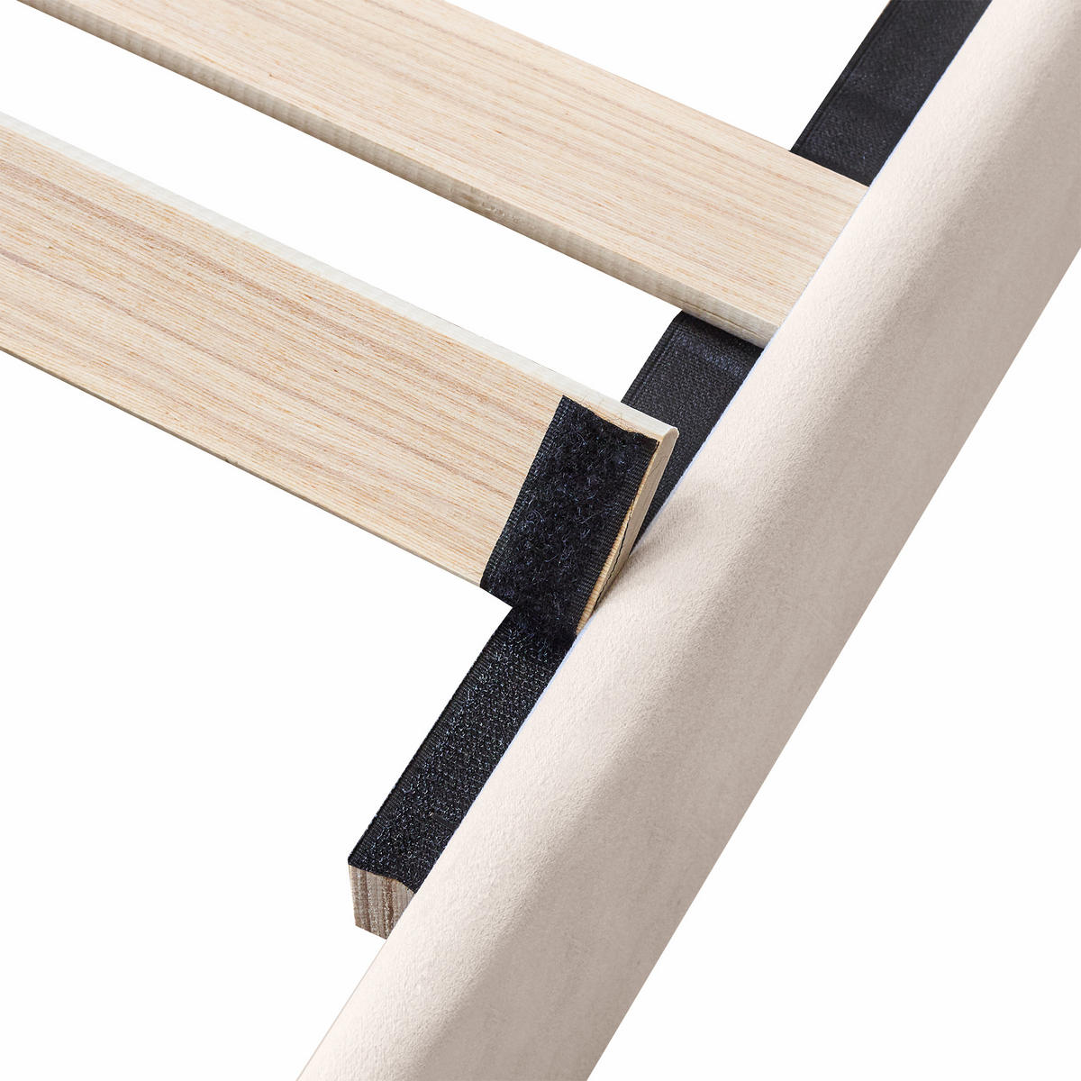 POLSTERBETT aus Samt 160x200 cm in Beige mit Lattenrost & Kopfteil - Beige, Textil (160/200cm) - Modfu