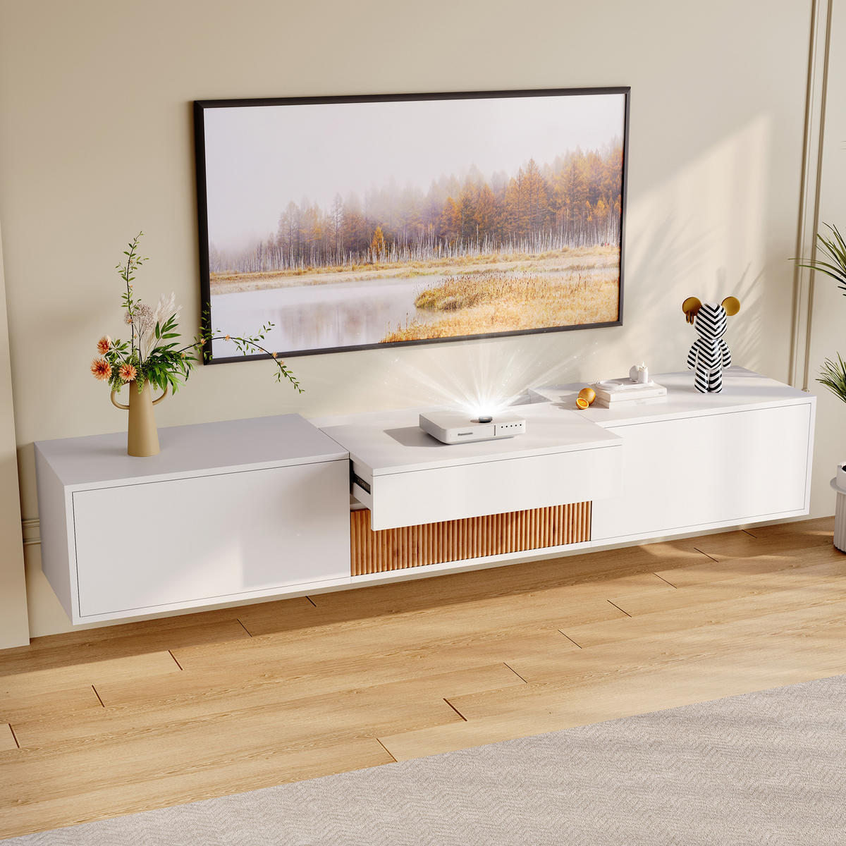 TV-LOWBOARD 180x34x30 cm modern - Weiß, Holzwerkstoff (180/30/34cm) - Fortuna Lai