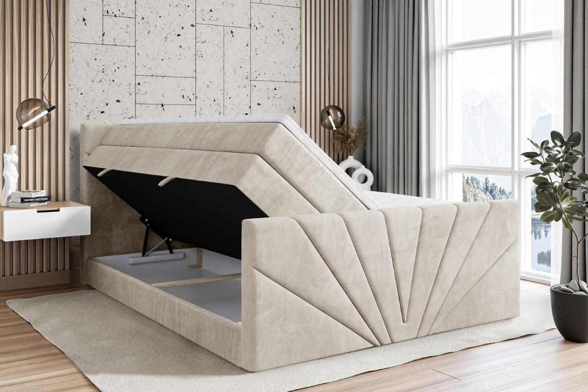 BOXSPRINGBETT MILTIO-Z KING - 140x200 - H3/H4 - Creme - Creme, Holzwerkstoff (140/200cm) - ALTDECOR