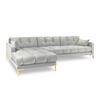 ECKSOFA links Mamaia aus Samt silber 5 Sitzplätze - Silberfarben, Textil (185/293cm) - Micadoni