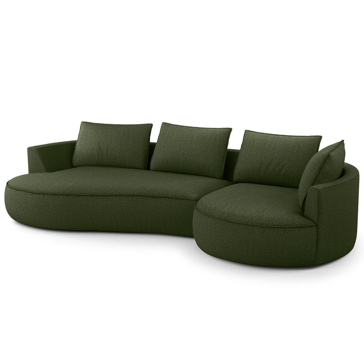 BIGSOFA - Schwarz/Grün, Kunststoff/Textil (322/82/154cm) - home24