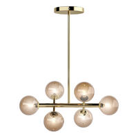 DECKENLEUCHTE - Metall / Glas - 6-flammig - Goldfarben, Glas/Metall (33/60/70cm) - home24