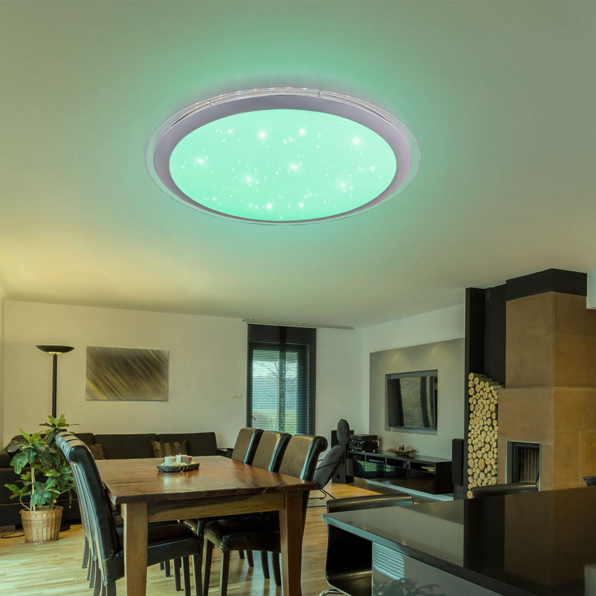 LED DECKENLEUCHTE CARRY Weiß - Weiß, Metall (53/53/8.3cm) - Globo Lighting