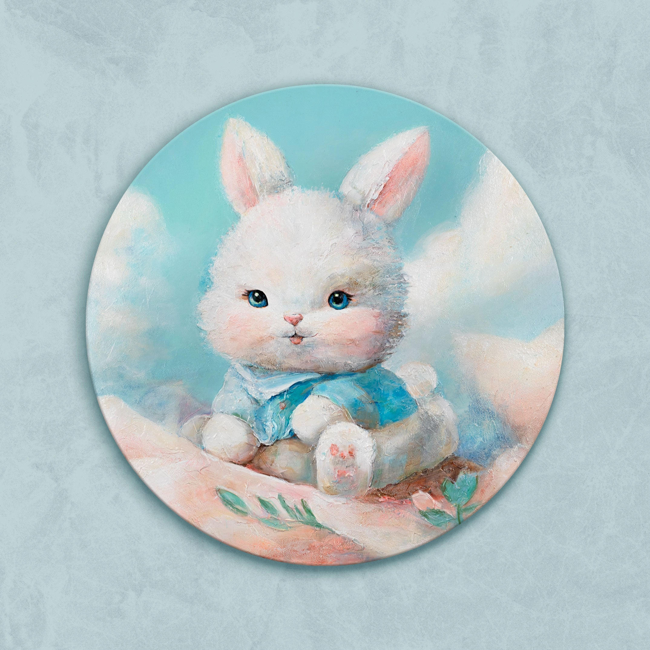 GEMÄLDE Bunny auf Keilrahmen 90 cm - Multicolor, Holz (90/90cm) - YS-art gallery