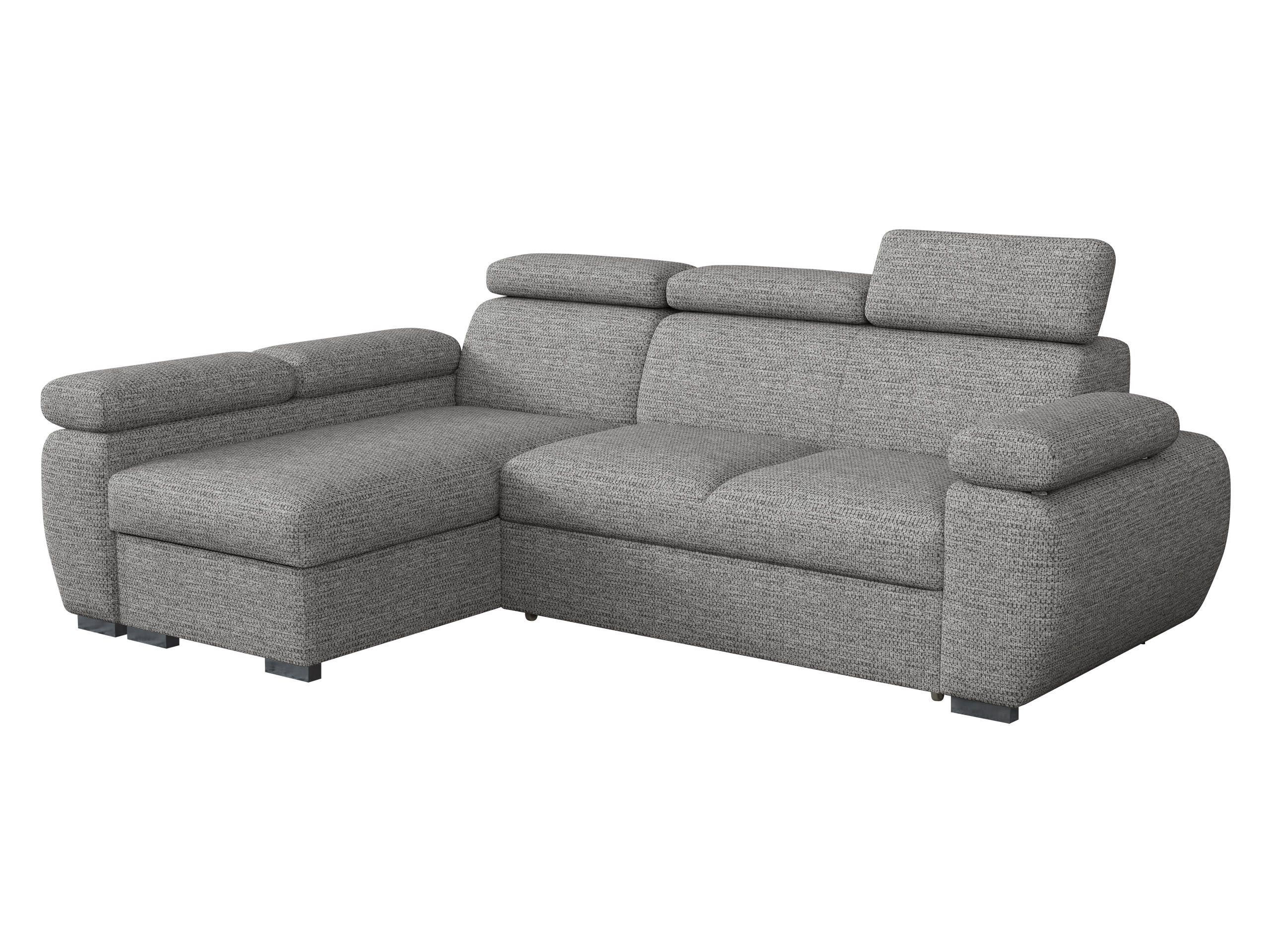 ECKSOFA Boston Mini, Seite: Links - LC+2R - Chromfarben/Graphitfarben, Holz/Textil (255/170cm) - MIRJAN24