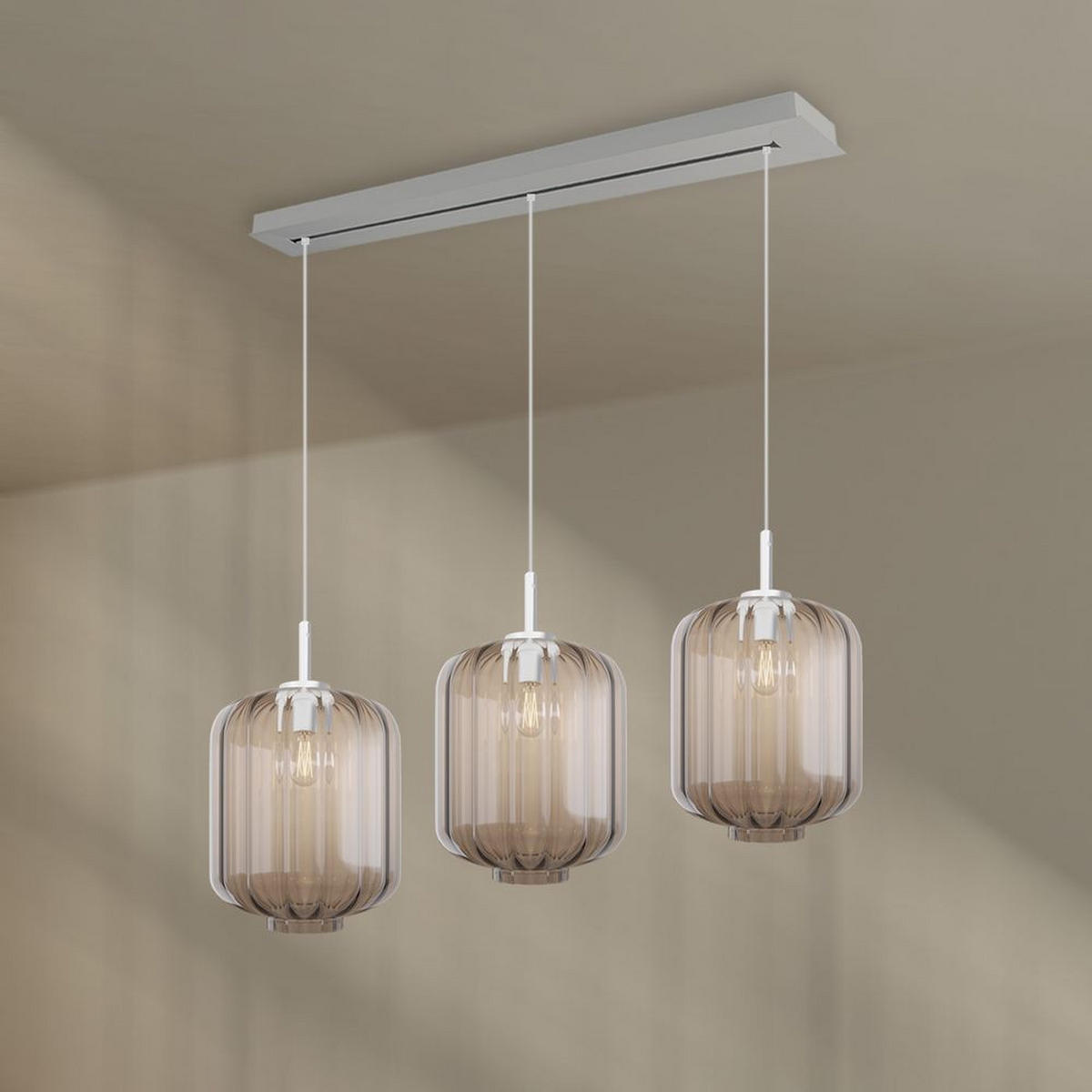 HÄNGELEUCHTE Velo 3-flammig Klar Ø 25cm - Klar/Weiß, Glas (25/25/27cm) - s.luce