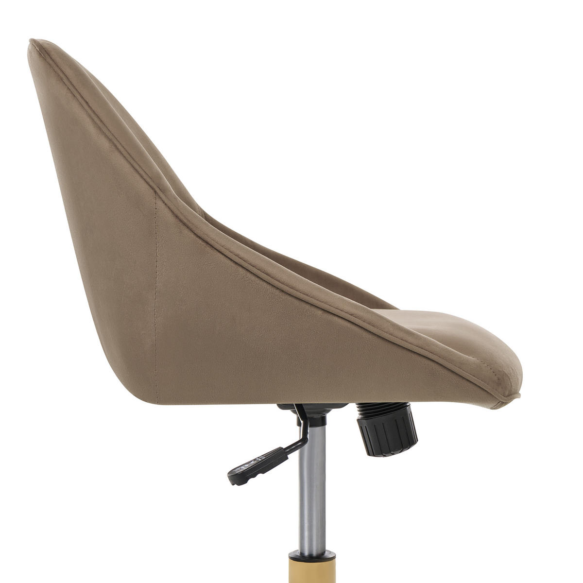 SCHREIBTISCHSTUHL Samtstoff Braun Bardsdale - Braun, Textil (54/77/54cm) - Beliani
