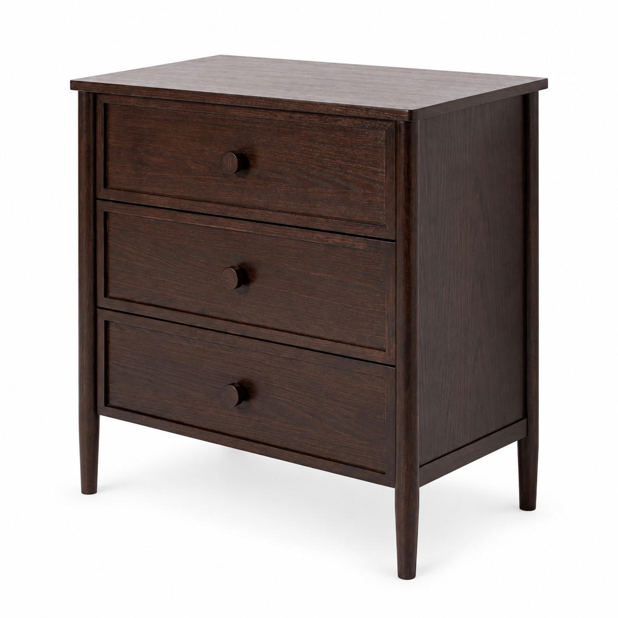 KOMMODE Rose, Eichenholz und Eichenfurnier, Espresso - Braun, Holz (80/80/45cm) - WOODEK