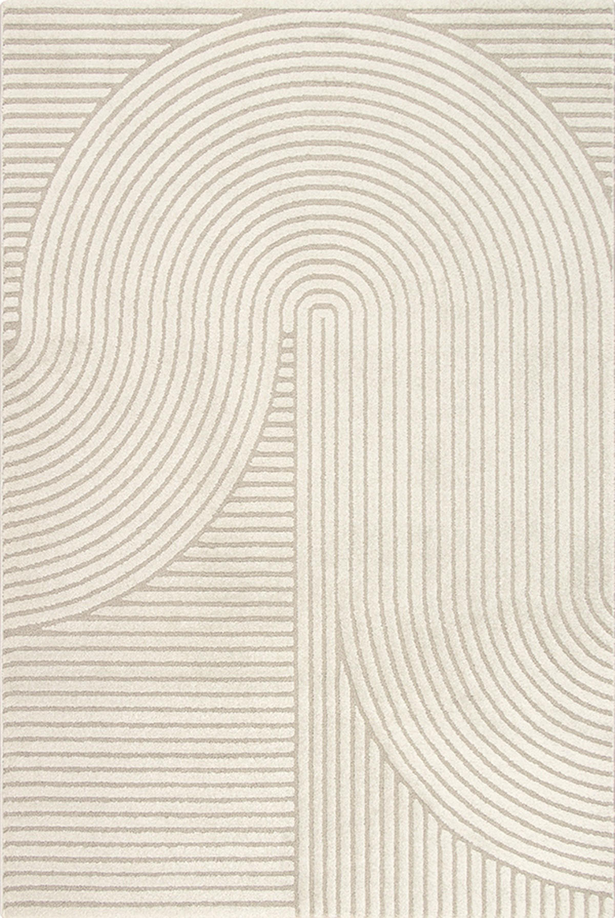 TEPPICH Kurzflor CETINA Geometrisch Polypropylen-Polyester Beige 140 x 200 cm - Beige, Textil (140/200cm) - KADIMA DESIGN