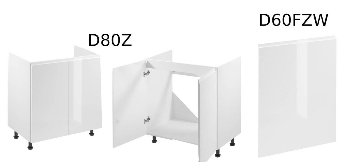 WINKELKÜCHE 320 cm x 200 x 320 cm - Aspen KA19-M320 - in Weiß/Hochglanz - Weiß Hochglanz, Holz (860/212/58cm)