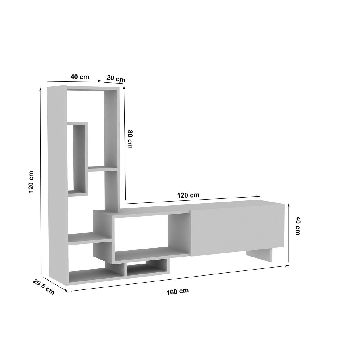 TV-ELEMENT Pegai Weiß - Weiß, Holzwerkstoff (120/40/29.5cm) - Decorotika