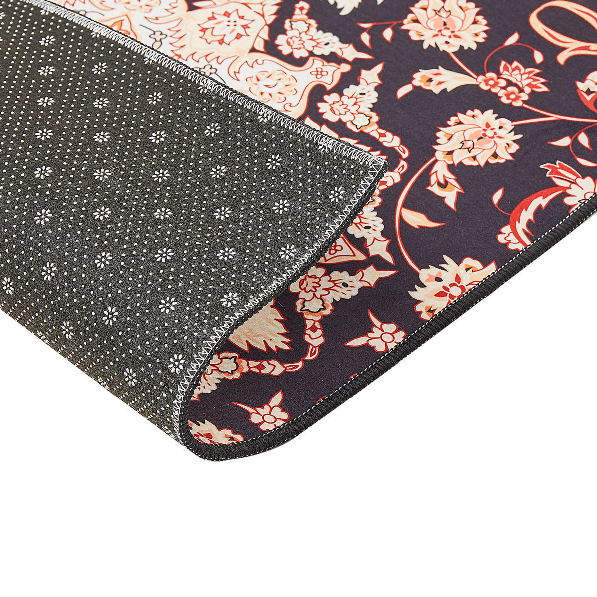 KURZFLOR-TEPPICH Schwarz 60/200 cm Aritas - Beige/Rot, Textil (60/200cm) - Beliani