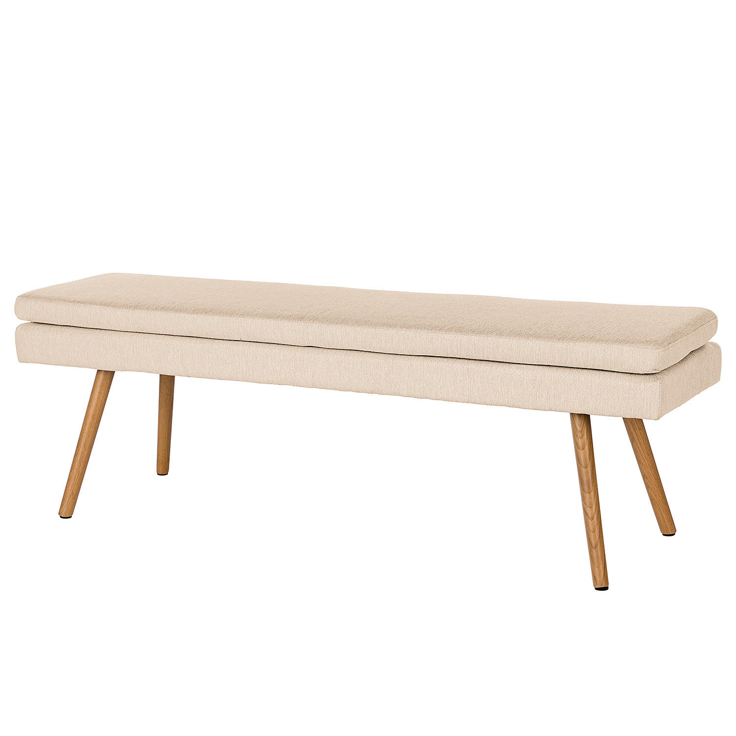 SITZBANK - Eichefarben/Beige, Eichenholz/Holz (140/48/41cm) - home24