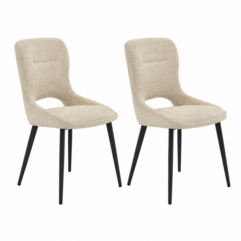 ESSSTUHL 2er-Set Chenille Khaki 43 x 40 x 86 cm - Beige, Metall (40/86/43.3cm) - Meubliv
